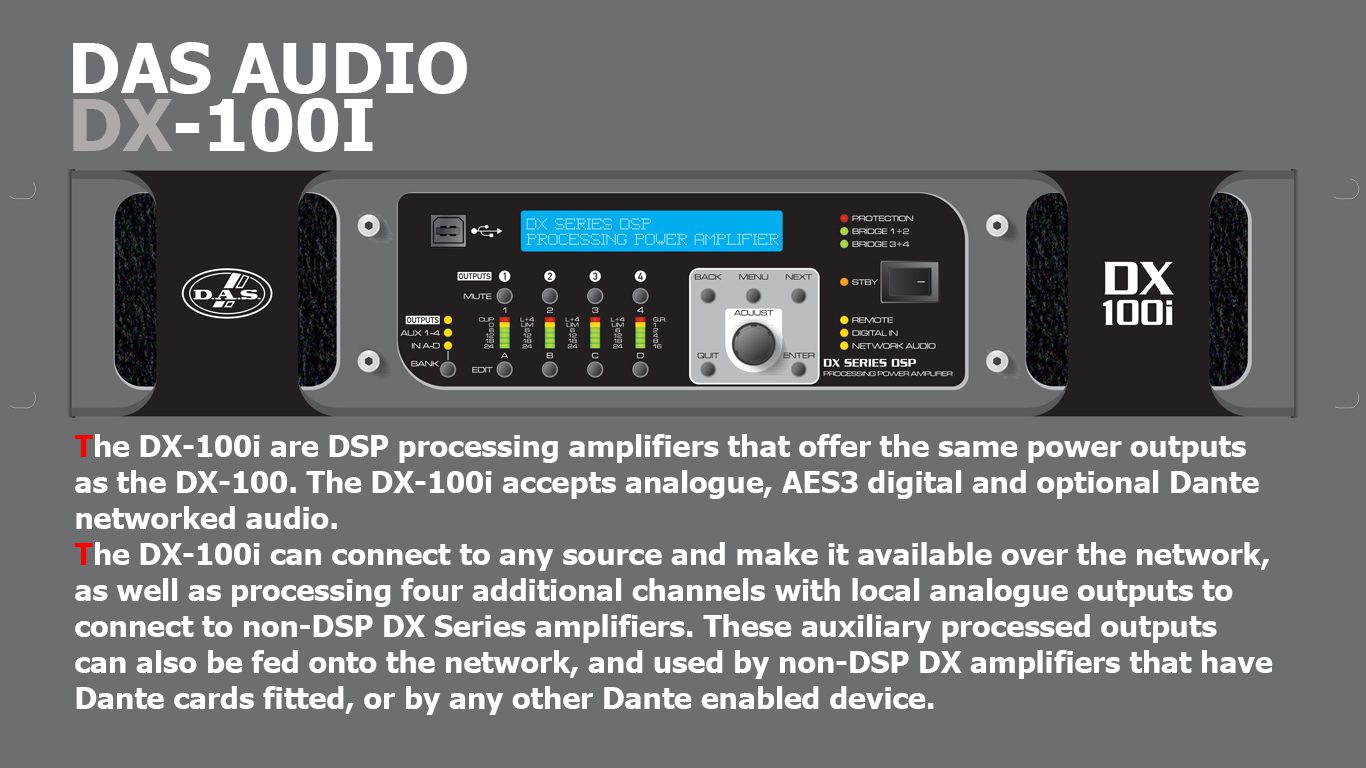 خرید پاور امپلی فایر دیجیتال داس مدل DAS AUDIO DX 100 I|پیش تقویت کننده سیگنال داس|DAS AUDIO DX100I|پاور امپلی فایر داس DAS DX100I|خرید امپلی فایر