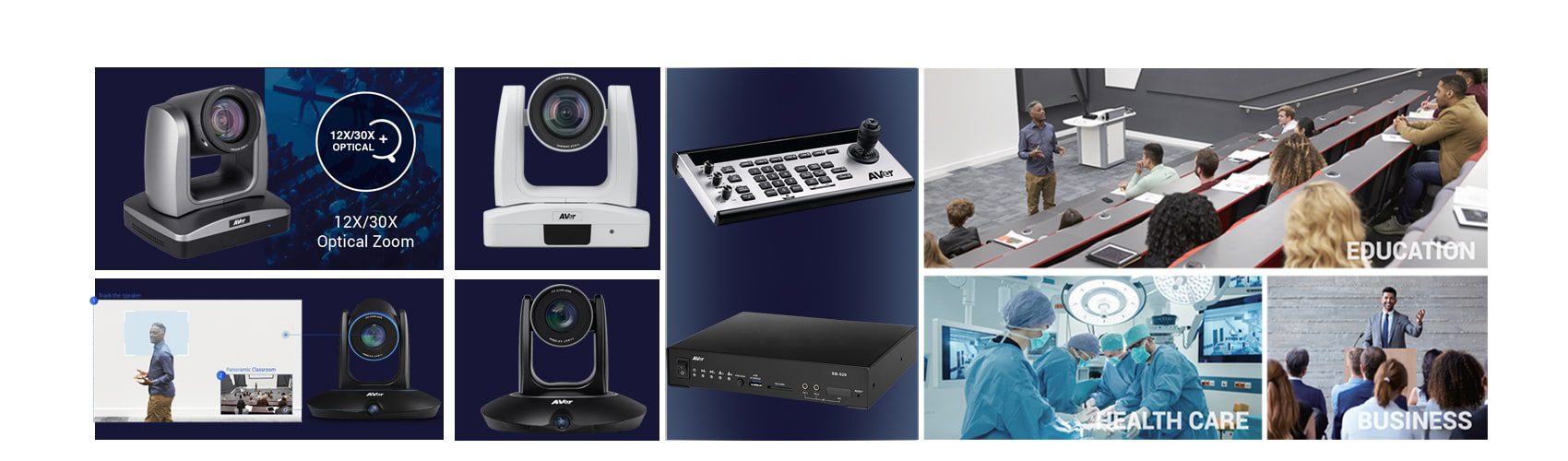 دوربین های اتوترکینگ دیجیتال و هوشمند AVER PTZ + کنترلر دوربین، (رکوردر دوربین سالن کنفرانس)